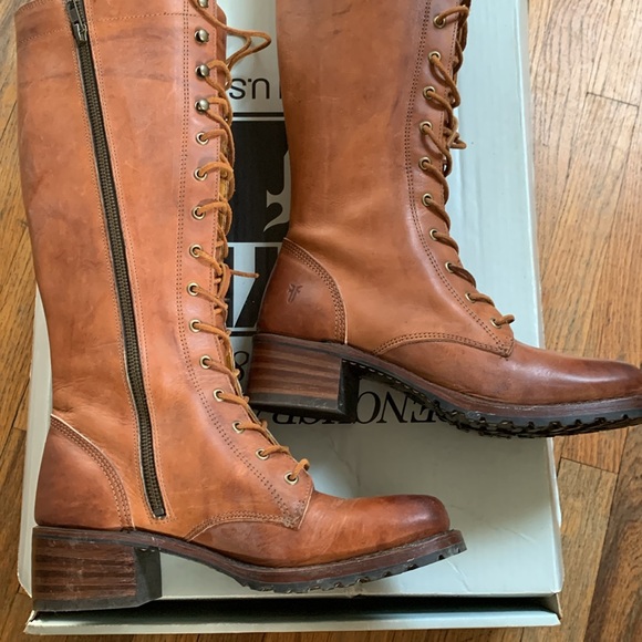 FRYE Campus Lug Lace Leather Knee-High Boots - Picture 5 of 16